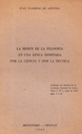 La misión de la filosofía en una época dominada por la ciencia y por la técnica vignette