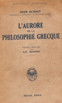 L'aurore de la philosophie grecque vignette