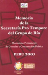 Memoria de la secretaría pro tempore del Grupo de Río vignette