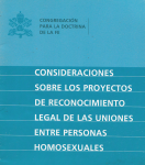 Consideraciones acerca de los proyectos de reconocimiento legal de las uniones entre personas homosexuales vignette