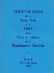 Comunicación de la Santa Sede a la OMS sobre ética y valores en la planificación familiar vignette
